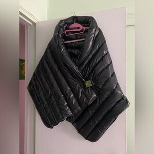 RALPH LAUREN COUTURE BLACK PUFFER SHAWL, SIZE M/L